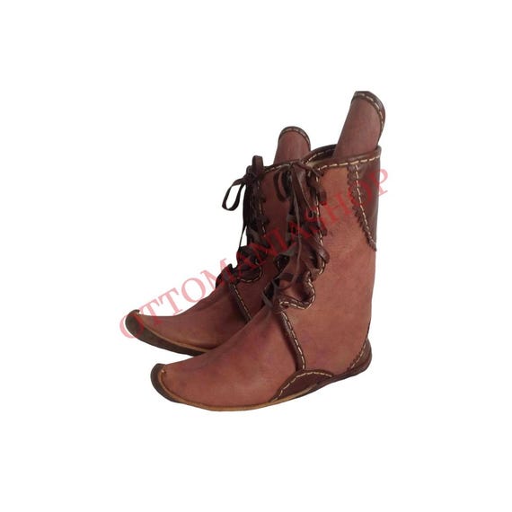Handmade Medieval Historical Ottoman Turkısh Leather Boot