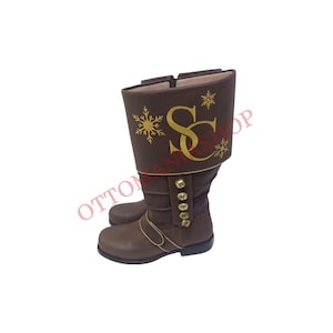 Handmade Santa Claus Boot,Nubuck Leather Boots,Santa Suit,Chrismas Costume,Santa Boots, Leather Handmade Boots,Leather Custom Made Boot,Boot