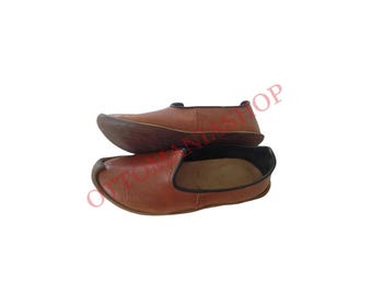 Handmade Leather Shoes,Turkish  Unisex Adult Yemeni,Medieval Period Historical Turkısh Leather Handmade Sandal, LeatherLoafers