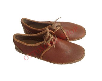 Zapatos de cuero hechos a mano de la época medieval otomanos, sandalias de cuero hechas a mano, zapatos históricos, zapatos de cuero hechos a mano de mediados de siglo, zapatos de conexión a tierra