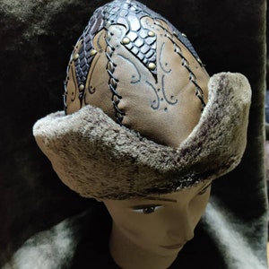 Handmade Leather ERTUGRUL Hat,Medieval Hats,Handmade Bork,Winter Hat,Resurrection Leather Hat,Turkish hat,Resurrection hat,KAYİ Hat,Ertugrul