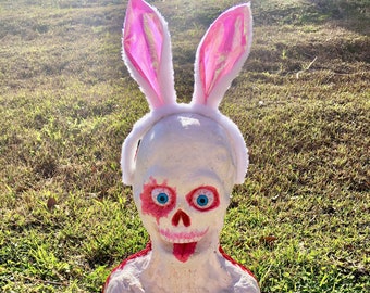 Easter Zombie Bunny Zombie Head prop Haunt Horror Halloween