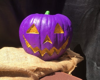 Purple Pumpkin Jack o Lantern Head foam prop Haunt Horror Halloween