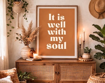 It Is Well With My Soul // Worship Art // Digital Print // Instant Download // Scripture // Hymns