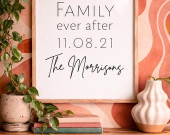 Personalized Family Ever After // Adoption Day // Digital Custom Adoption Print // Instant Download
