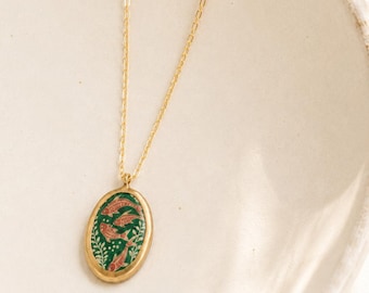 Koi Fish Necklace | Mini Paperclip Chain Vintage Pendant
