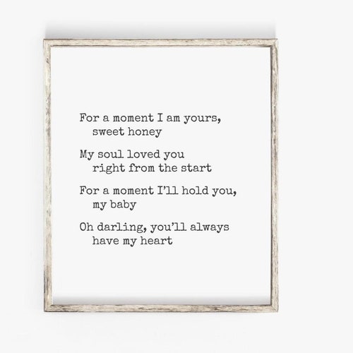 Mine for a Moment // Printable Art // Foster Care Poem // A | Etsy