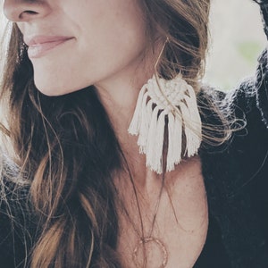 Light as a Feather // Fringe Macrame Earrings // Boho Wedding Earrings