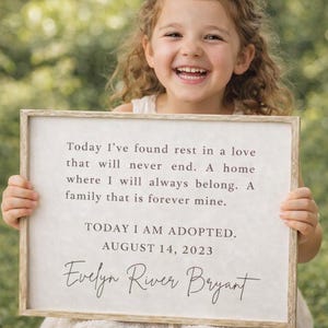 Personalized Adoption Day Sign | Family Forever Mine Print (Digital Download) | Foster Care