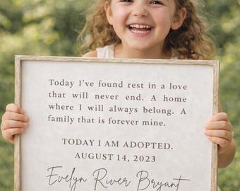 Personalized Adoption Day Sign | Family Forever Mine Print (Digital Download) | Foster Care