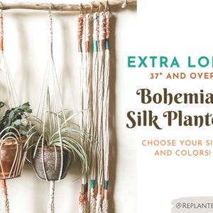 Vaso XL Boho avvolto in seta // Vaso in corda a blocchi di colore // Vaso in macramè a scelta // Blocchi di colore