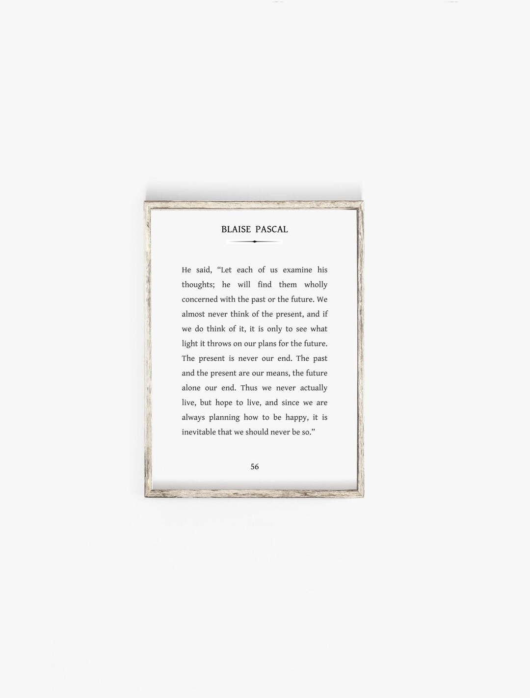 Blaise Pascal Poster Print // Book Quote Art // Pensees // Living in ...
