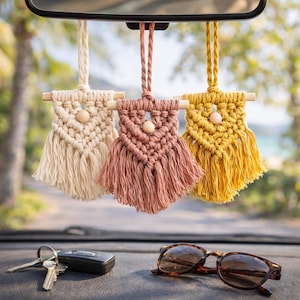 Free Spirit Oil Diffuser // Mini Macrame Hanging // Essential Oil Car Diffuser