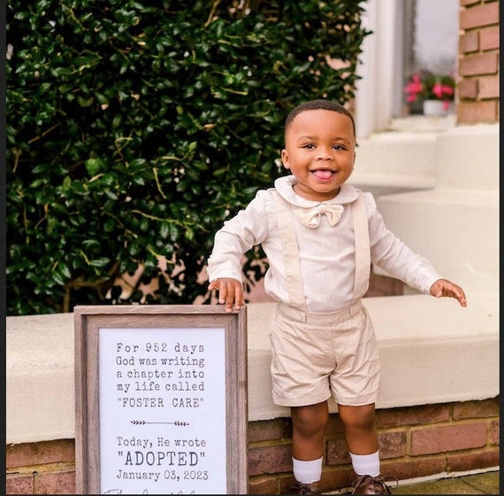 Today He Wrote ADOPTED // Digital Printable Foster Care Adoption Sign //