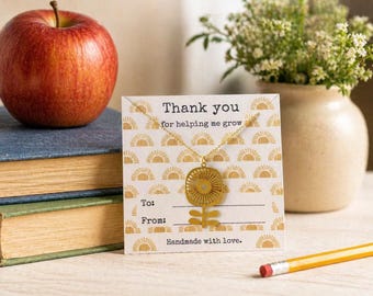 Teacher Thank You Gift // Dandelion Necklace // Retro Scandinavian Flower Necklace // Vintage Vibe Collection