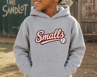 The Sandlot Youth Hoodie // "Smalls" Kids Fleece Sweatshirt // Baseball Hoodie // Big Brother Little Brother Gifts // Baseball Family