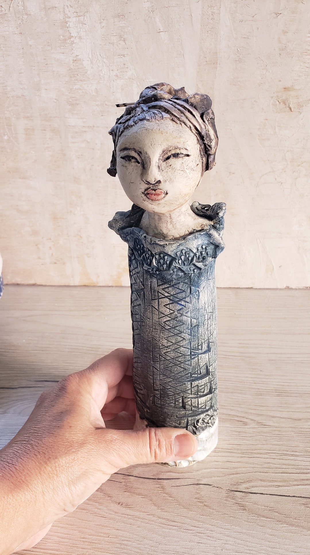 Ceramic Sculpture Girl Glazed Sandstone Clay Sculpture Art and Etsy