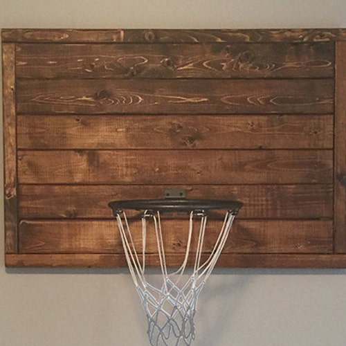 Original Wood Basketball Hoop. Wood Wall Mounted Basketball Etsy