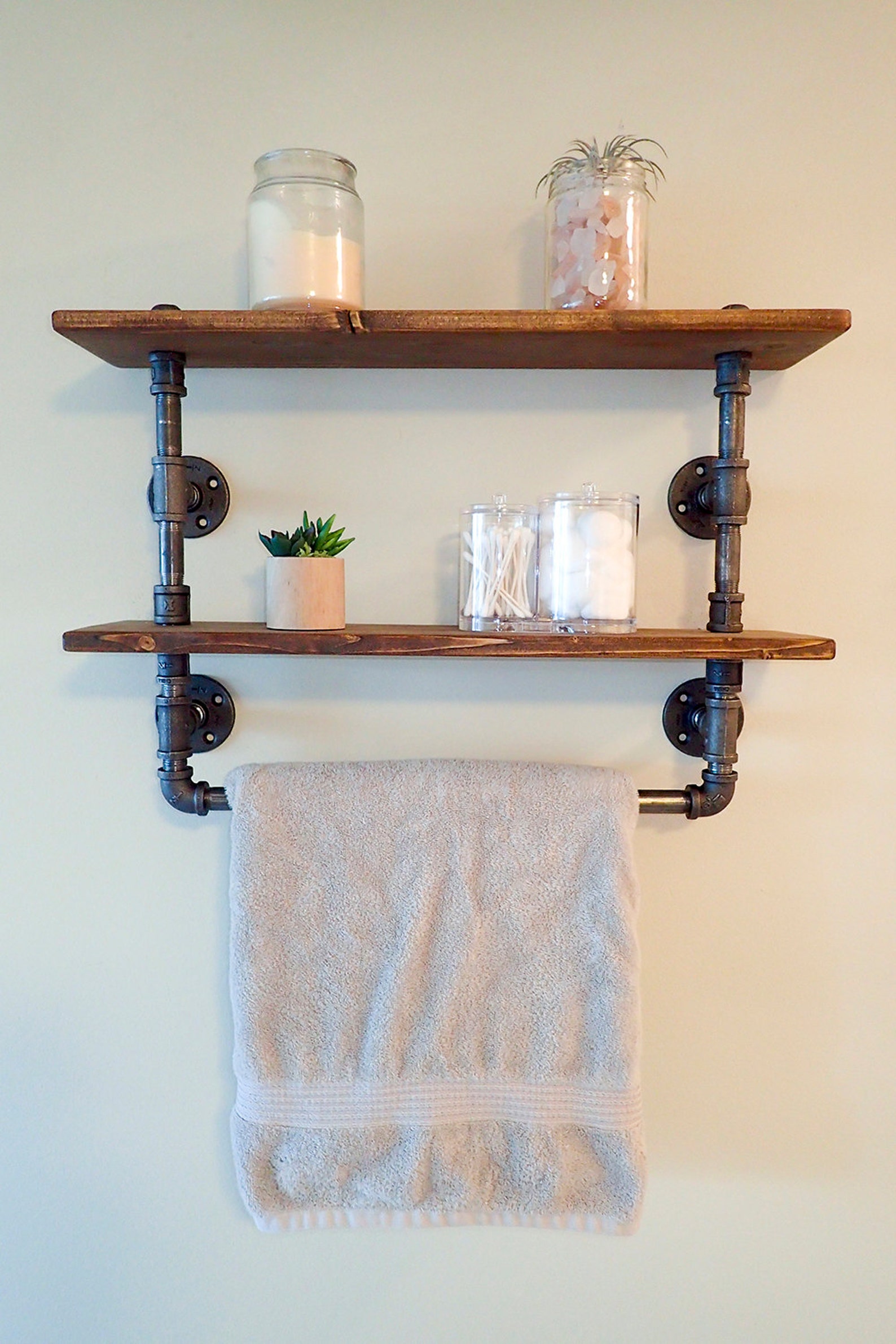 Industrial Pipe Bathroom Shelf / Towel rack | Etsy
