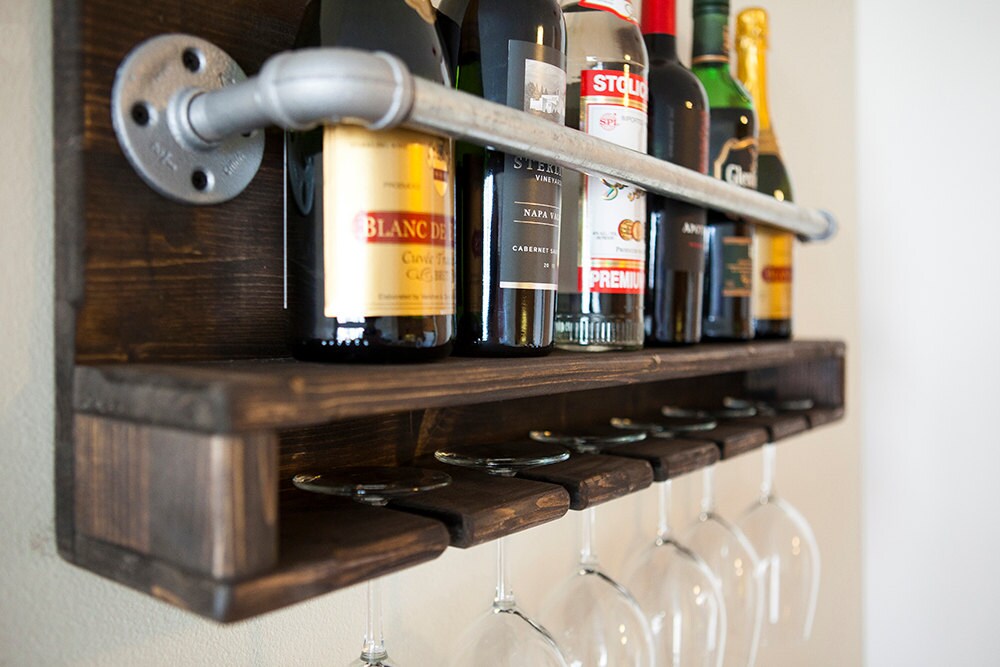 Industrial Pipe 6bottle Wine Rack Can Be Customized Etsy