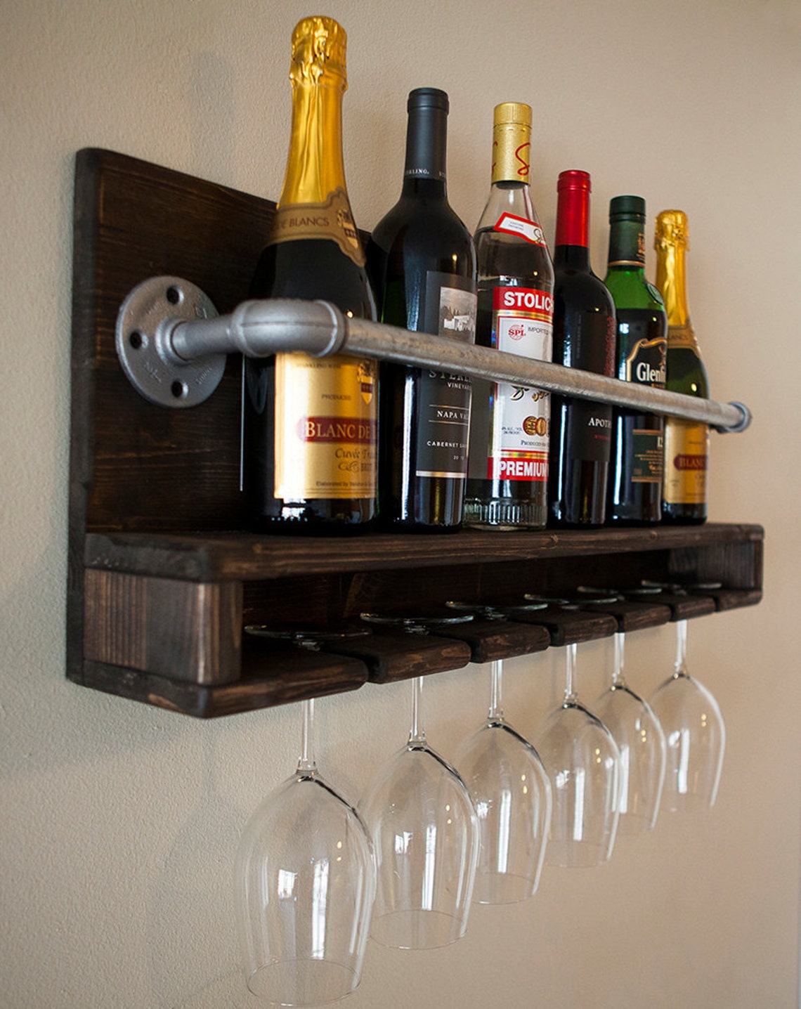 Industrial Pipe 6bottle Wine Rack Can Be Customized Etsy