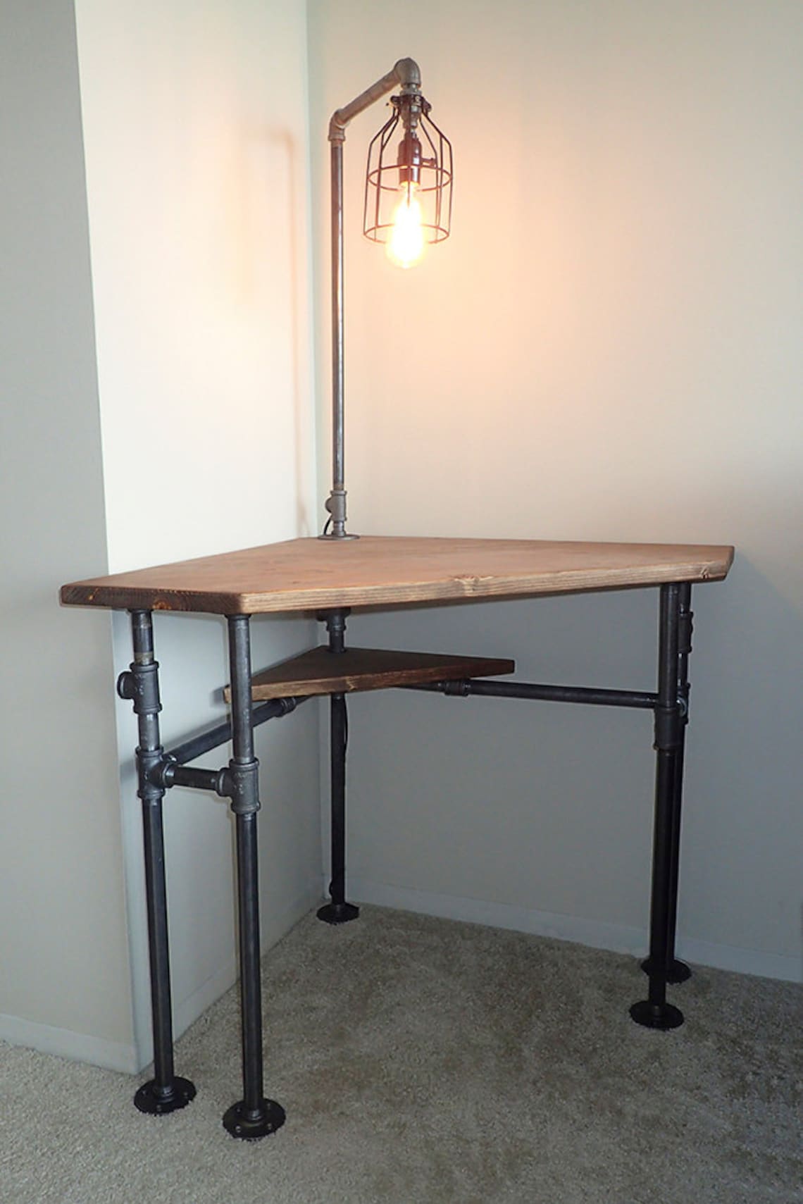 Industrial Pipe Corner Desk pub height or normal height Etsy Nederland