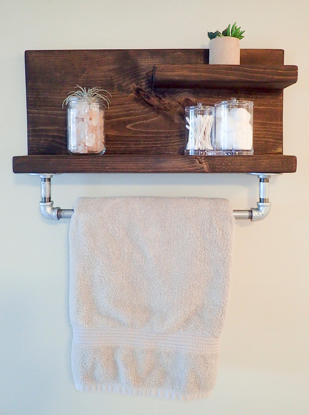 Industrial Pipe Bathroom Shelf / Towel rack Etsy