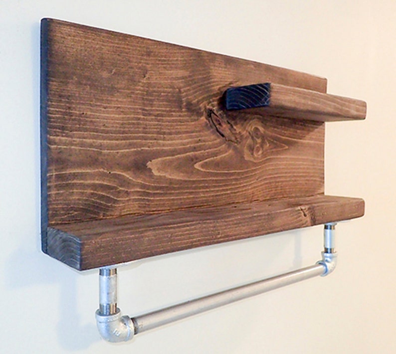 Industrial Pipe Bathroom Shelf / Towel rack Etsy