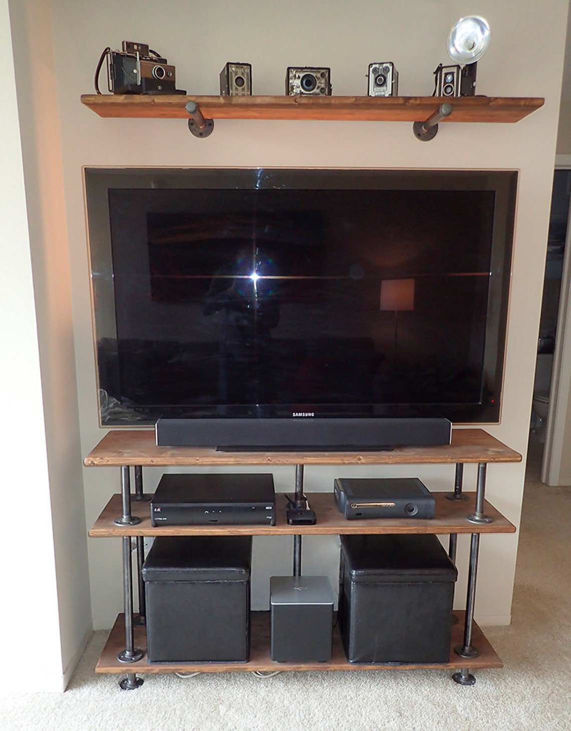 Industrial Pipe Entertainment Center/tv Stand Etsy Canada