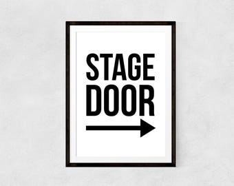 Stage Door, Art Print, Stage Door, Typography Print, Drama Art, Gifts for Actors, Wall Decor, Home Decor, Wall Art, Type Design