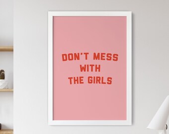 Girls Art Print: Feminist Statement Poster, Inspirational Wall Art