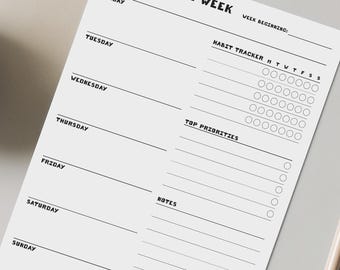 Minimalist Weekly Digital Planner: Focus, Balance, Progress (PDF)