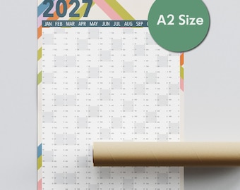 2027 Wall Planner: A2 Pop Art Calendar, Uncoated Paper