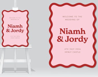 Wedding Welcome Sign: Foam Board with Wavy Edge