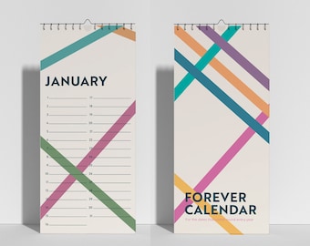 Forever Calendar - Perpetual Calendar - Birthday Calendar - Celebration Planner - Wedding Gift - 2023 Calendar - Wall Planner - Calendar