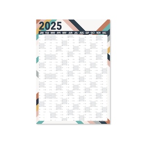 2025 Wall Planner 2025 calendar 2025 Planner Wedding A2 size Yearly Planner 2025 diary year wall planner 2025 Photographer image 1