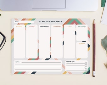Weekly Desk Planner, 2024 Planner, desk planner, desk pad, 2024 diary, WFR, 2024 calendar, Rainbow, Organiser, Calendar, Office, Studio