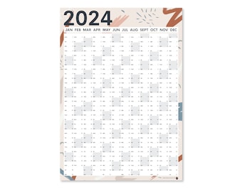 2024 Wall Planner - Abstract Design - 2024 Planner - A2 size - 2024 calendar - 2024 diary - 2024 Year Calendar - 2024 Yearly Planner - 2024