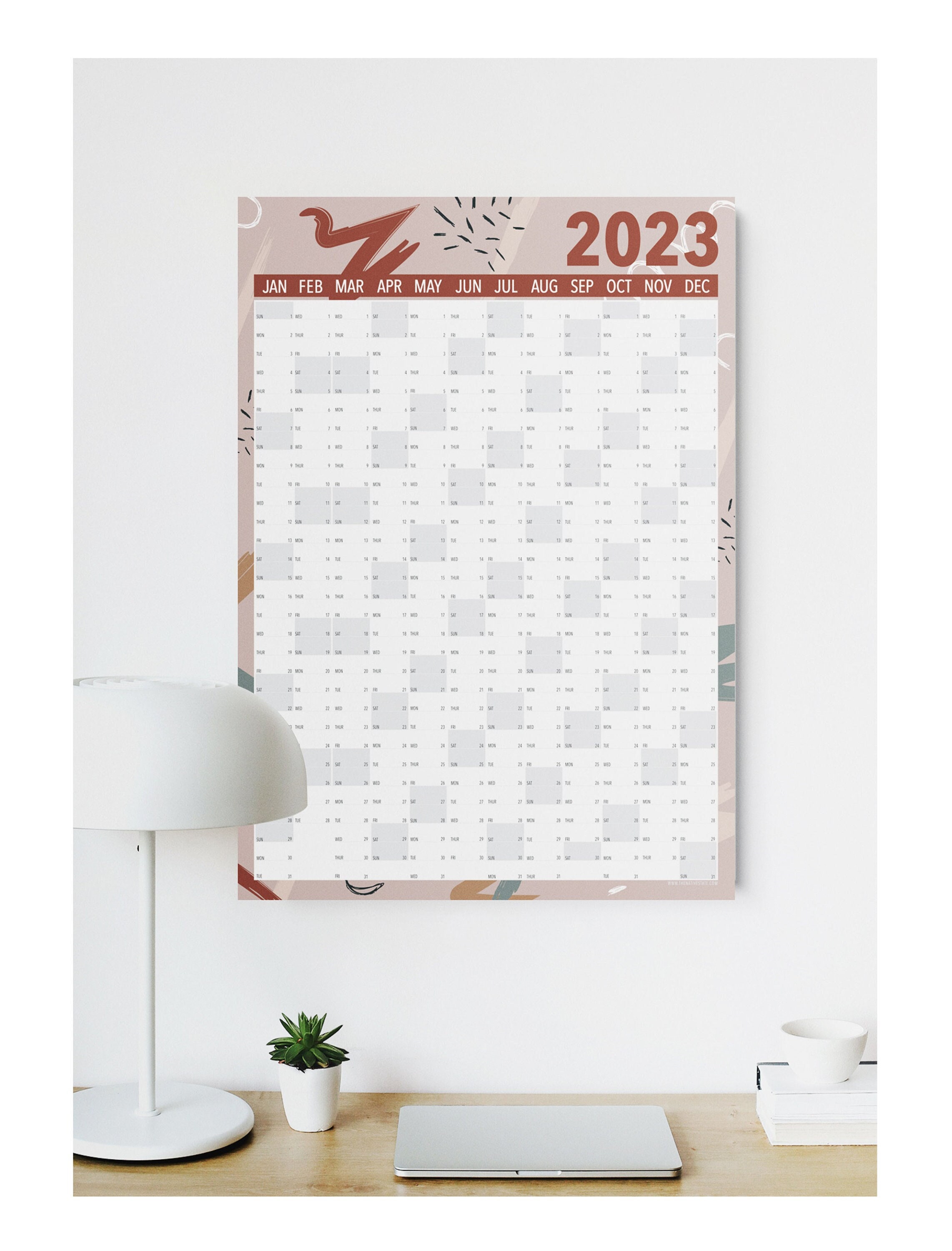 Ttu Calendar 2023 2023 Wall Planner Pop Art Design 2023 Planner A2 Size | Etsy Ireland
