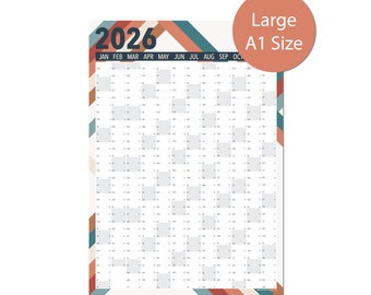 2026 Wall Planner: A1 Yearly Calendar, Home & Office