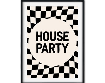 House Party Art Print: Positive Typography, Bold Gallery Wall Art