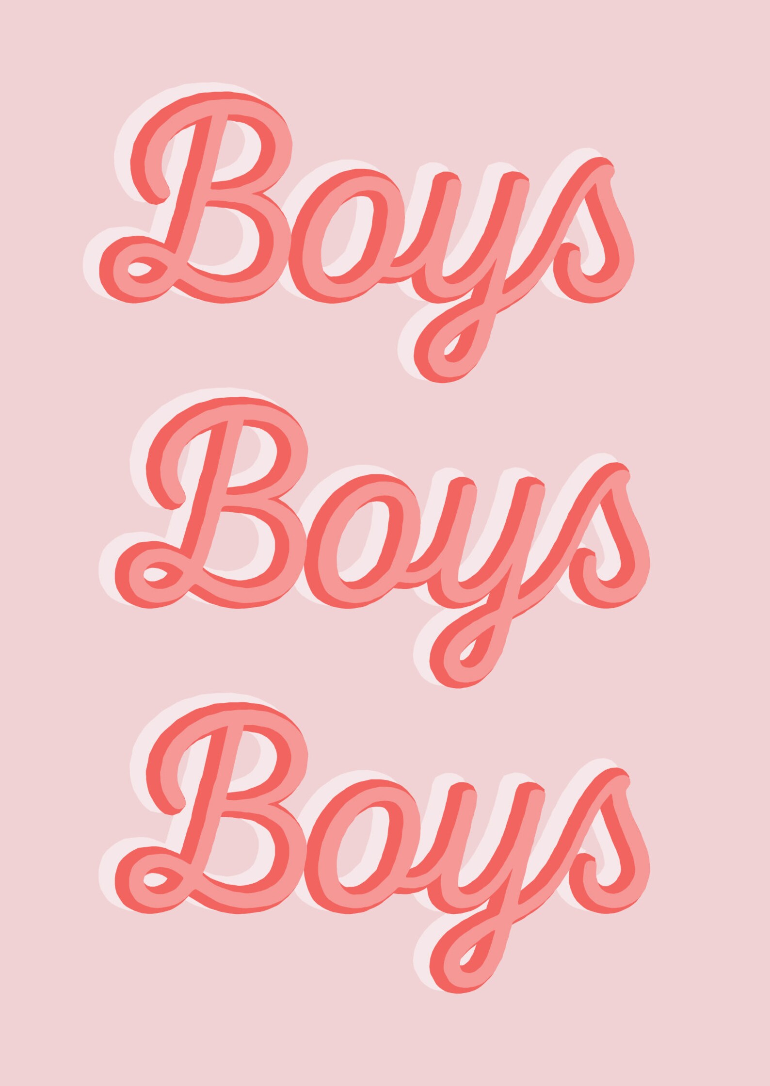 Boys Boys Boys Art Print Art for Boys Wall Art Pink Etsy UK