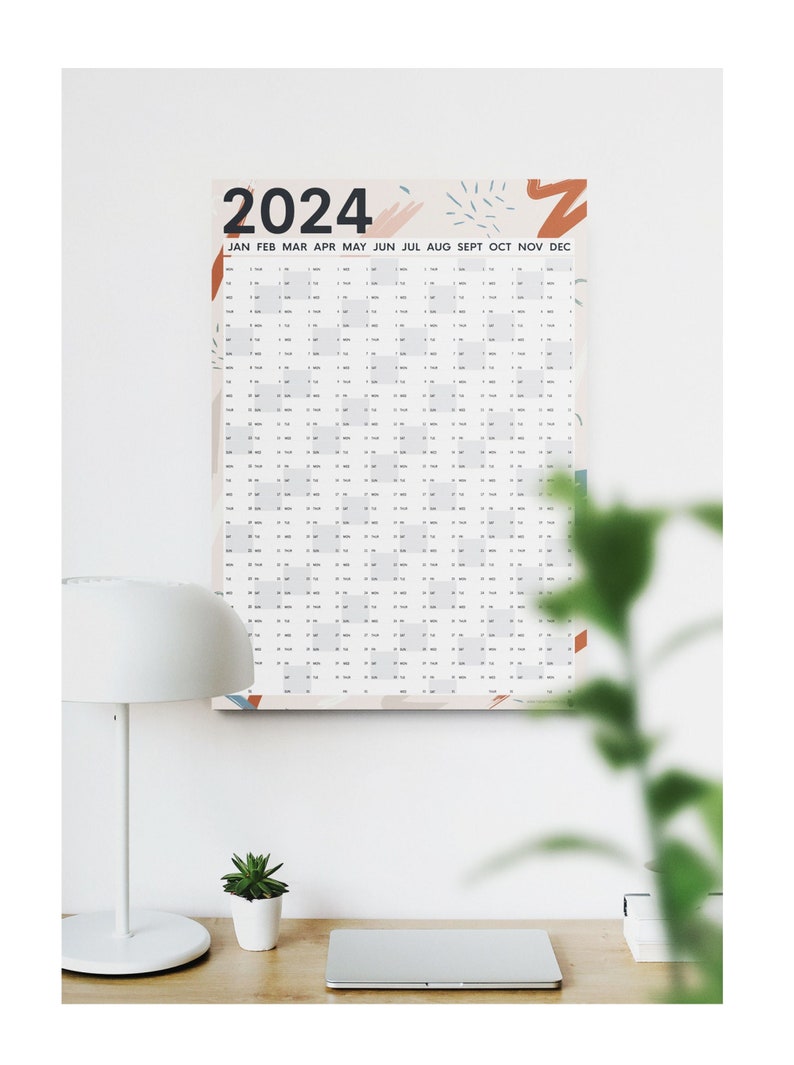 2024 Wall Planner Abstract Design 2024 Planner A2 Size Etsy UK