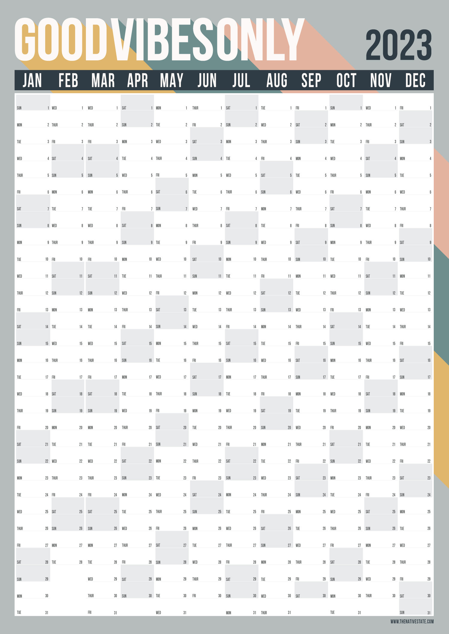 2023 Wall Planner Pop Art Design 2023 Planner A2 Size Etsy