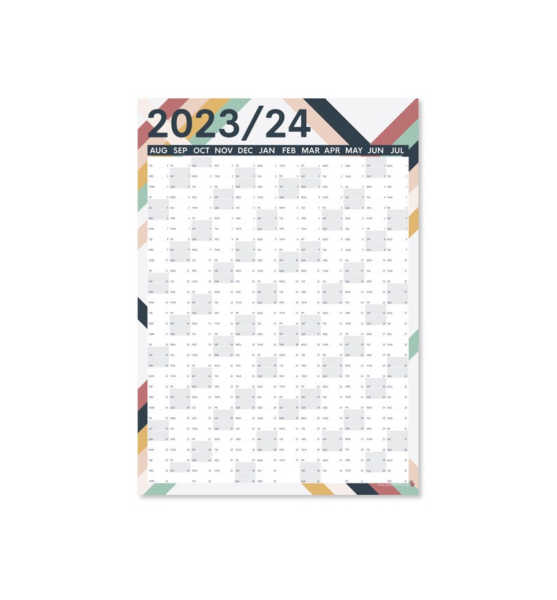 2023 2024 ACADEMIC Wall Planner A2 Size School Planner Etsy