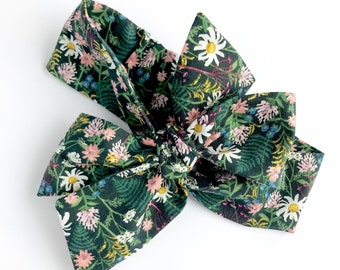 Wild flower Garden Rifle Paper Co Hairband.  Baby Head Band in Gorgeous Floral. Oversized Knotted Baby Headband. Wide hairband for Baby.