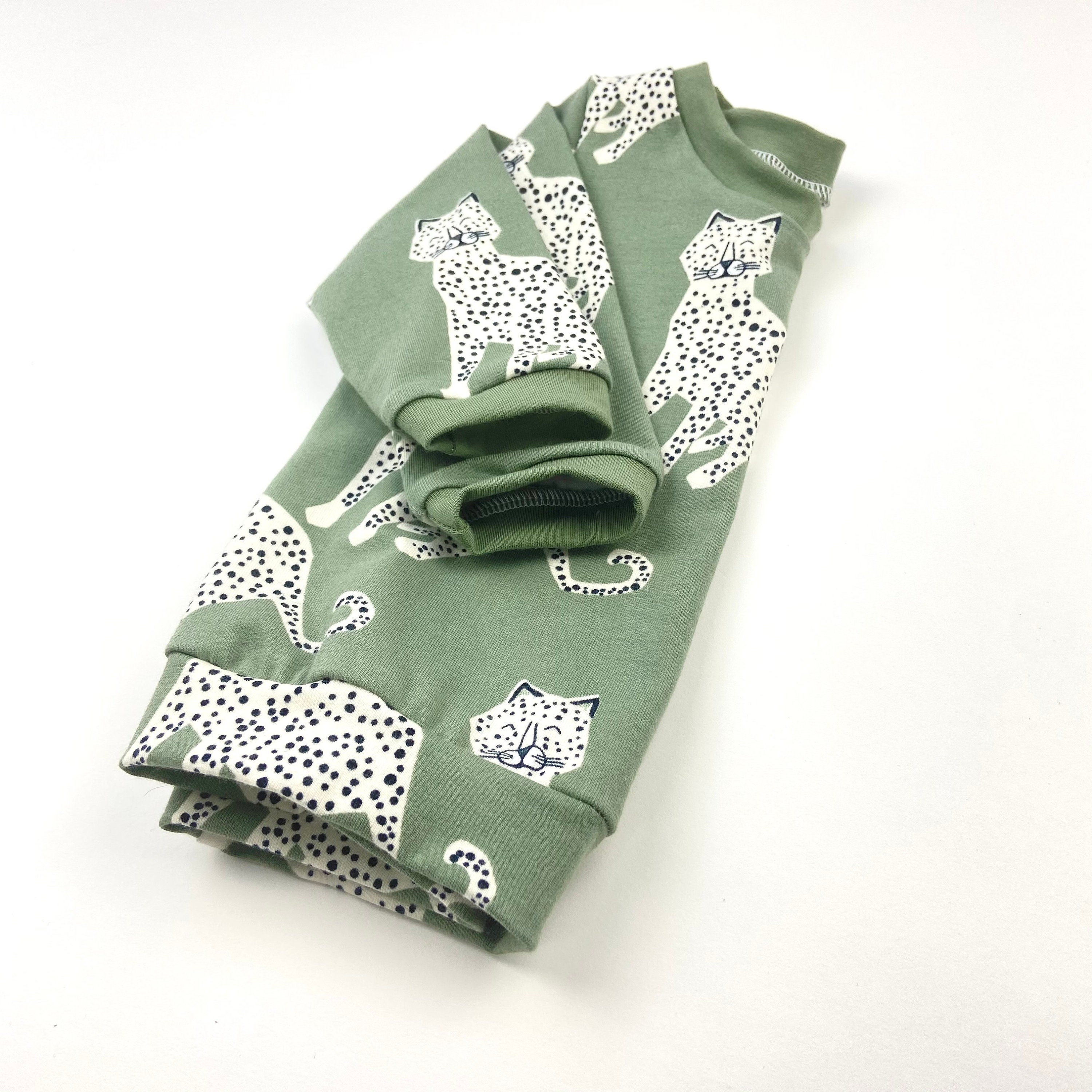Organic Green Leopard Long Sleeve Baby T-Shirt. Green Leopard | Etsy
