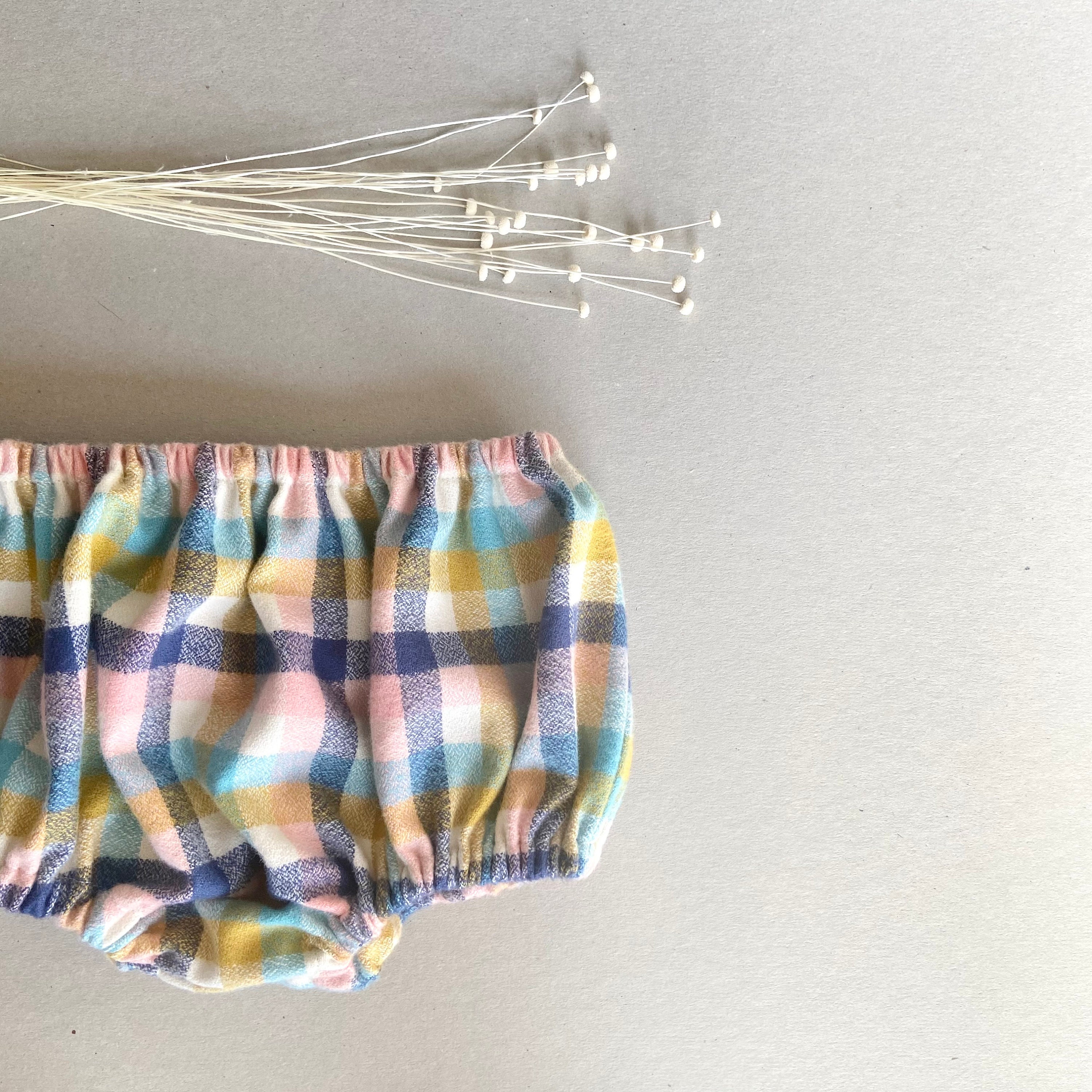 Lucas Check Button Detail Bloomers in Green (1mth-2yrs)