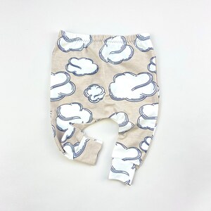 Cloud Leggings in Biscuit.  Organic Unisex Pants for Baby.  Baby Gift. Newborn Baby Clothes. Baby Leggings in Organic Designer Fabric