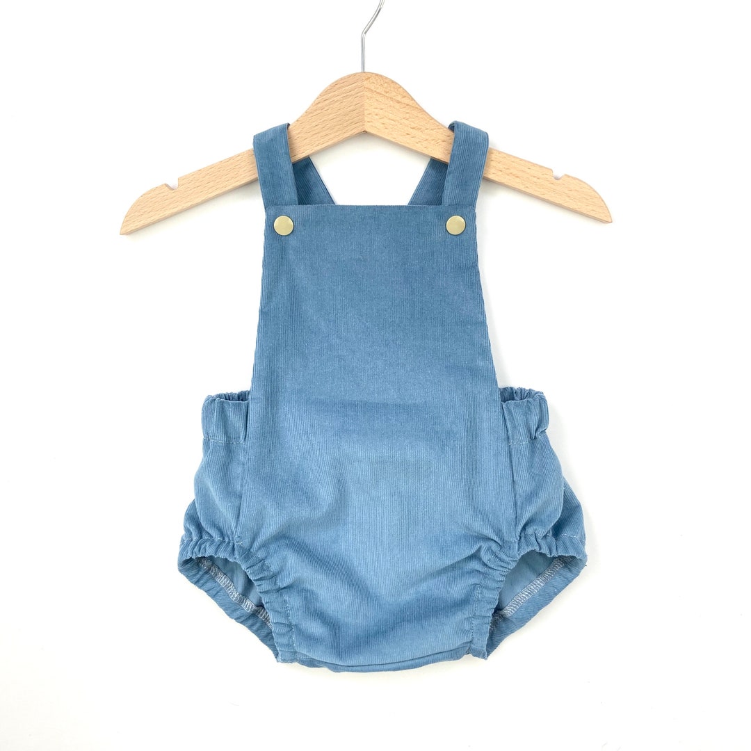 Blueberry Baby Romper in Soft Velvety Needlecord Handmade Etsy